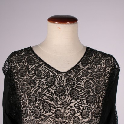Robe Vintage Dentelle Noire Années 30