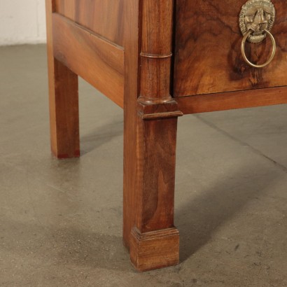 Commode Napoléon à deux Tiroirs Noyer Marbre France Fin '800