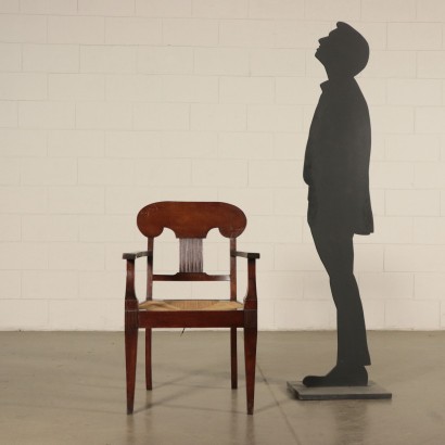 Fauteuil Empire Noyer Corde Coussin Fabriqué en italie Premier '800