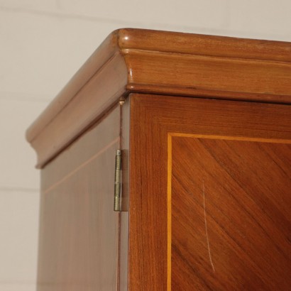 Armoire Verre Placage de Noyer Laiton Fabriqué en Italie Années 50