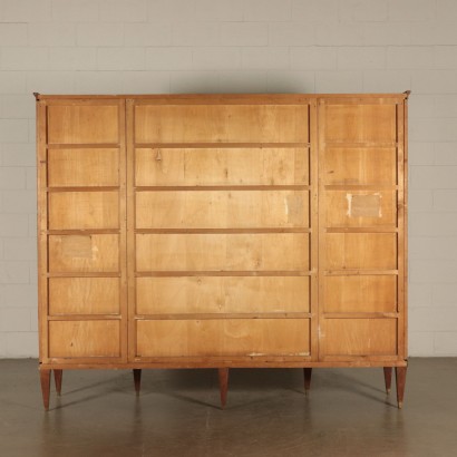 Armoire Verre Placage de Noyer Laiton Fabriqué en Italie Années 50