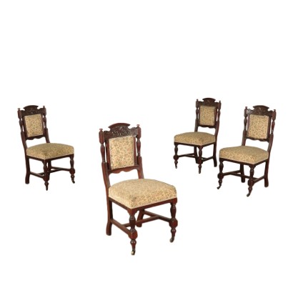 Suite de quatre Chaises Acajou Italie Fin '800