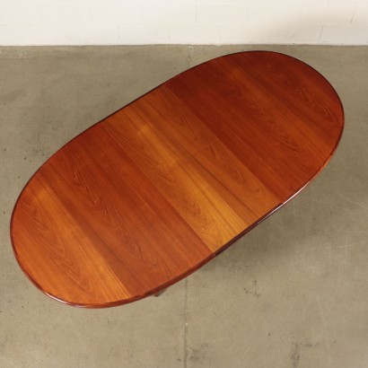 Table Bois massif Placage de Teck Fabriqué en Italie Années 60