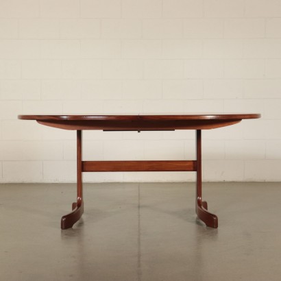 Table Bois massif Placage de Teck Fabriqué en Italie Années 60