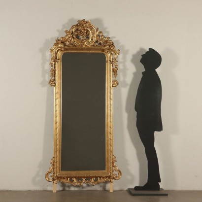 Haute Miroir Bois doré France Dernier quart '800