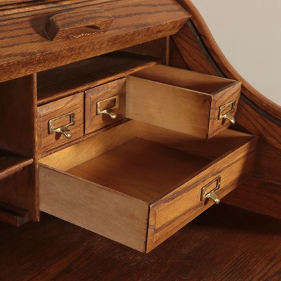 Sessile Oak Shutter Desk Italy 20th Century