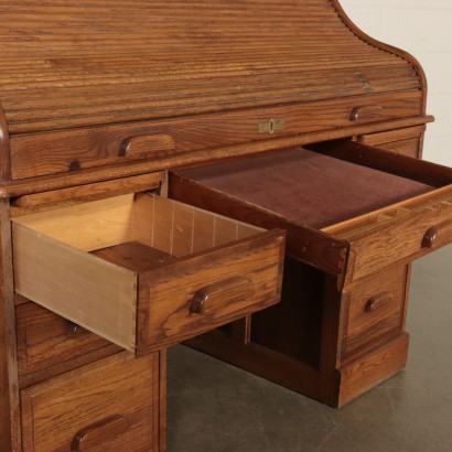 Sessile Oak Shutter Desk Italy 20th Century