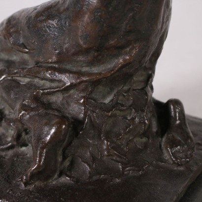 Sculpture Franco Bargiggia Bronze Marbre Italie '900