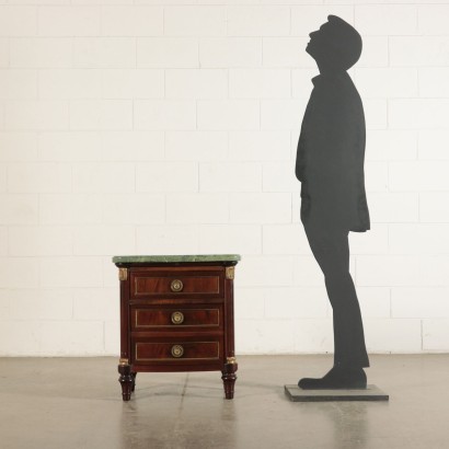 Chevet Style Napoléon III Acajou Laiton Marbre Italie '900