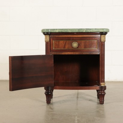 Chevet Style Napoléon III Acajou Laiton Marbre Italie '900