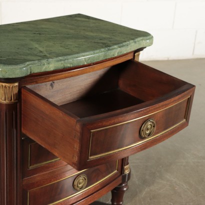 Chevet Style Napoléon III Acajou Laiton Marbre Italie '900