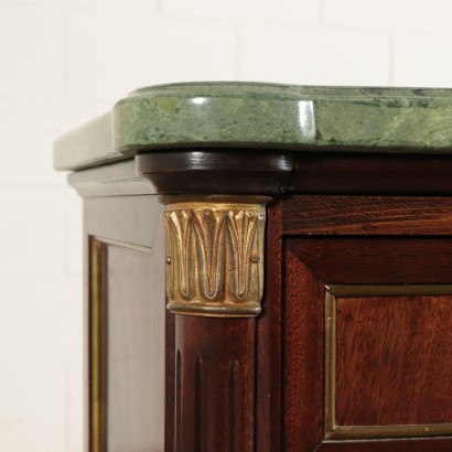 Chevet Style Napoléon III Acajou Laiton Marbre Italie '900