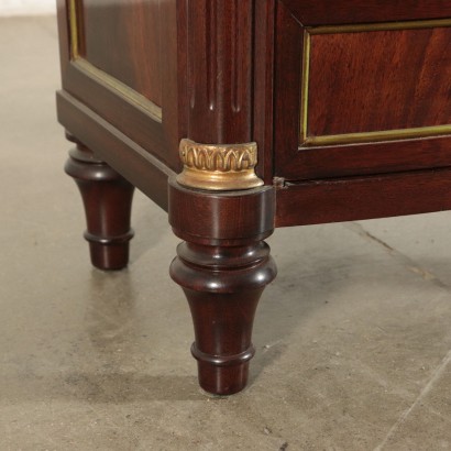 Chevet Style Napoléon III Acajou Laiton Marbre Italie '900