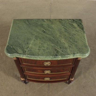 Chevet Style Napoléon III Acajou Laiton Marbre Italie '900