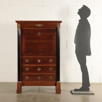 Empire Style Secretaire Walnut Italy 19th Century