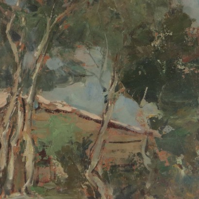 Paysage de Romolo Leone Huile sur Carton Années 30