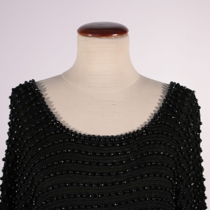 vintage, ropa vintage, vintage milan, vintage online, vestidos vintage milan, moda vintage, vestido vintage, vintage 50s, vintage 60s, abalorios, vestido negro vintage con abalorios