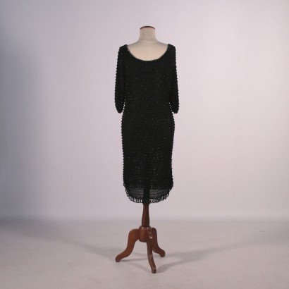 vintage, ropa vintage, vintage milan, vintage online, vestidos vintage milan, moda vintage, vestido vintage, vintage 50s, vintage 60s, abalorios, vestido negro vintage con abalorios