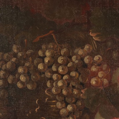 Bodeg&#243;n con sand&#237;a y uvas.