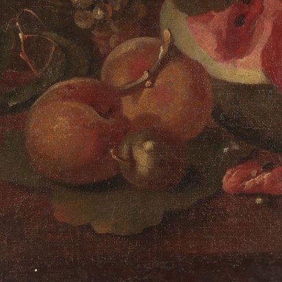Bodeg&#243;n con sand&#237;a y uvas.