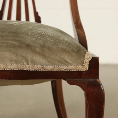 Quatre Chaises et Paire de Fauteuils Art Nouveau Acajou Italie '900