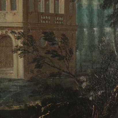 Paisaje con la arquitectura y figuras