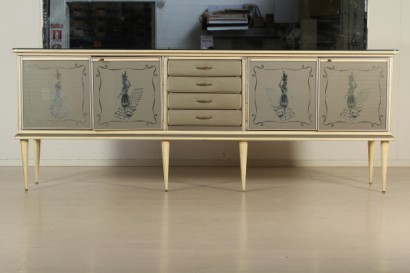 modernariato, mobilio, buffet con specchio anni 40, buffet ann 40, specchio anni 40, buffet produzione italiana, specchio produzione italiana