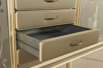 modernariato, mobilio, buffet con specchio anni 40, buffet ann 40, specchio anni 40, buffet produzione italiana, specchio produzione italiana