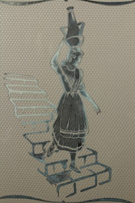 modernariato, mobilio, buffet con specchio anni 40, buffet ann 40, specchio anni 40, buffet produzione italiana, specchio produzione italiana