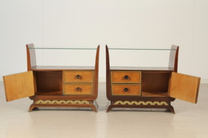 coleccionables, muebles, cabecera años 30 par, par de mesitas, mesitas de noche, mesita de noche mesas de producción italiana de 30 años, mesitas de noche