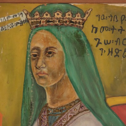arte, arte italiana, pittura novecento italiana,Hailè Selassie benedetto dalla Madonn