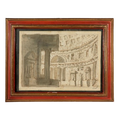 Boceto de la escenografía,del siglo XVIII