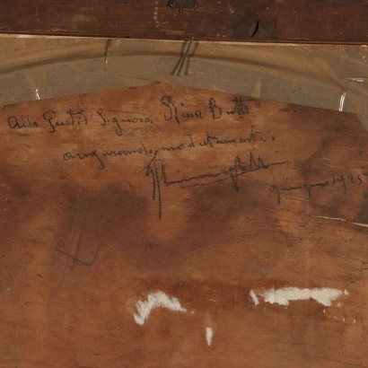 Romantischer Szene Öl auf ovaler Tafel - Italien 1925