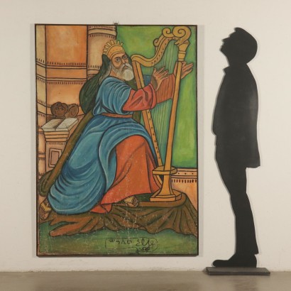 arte, arte italiana, pittura novecento italiana,Re Davide suona l'Arpa