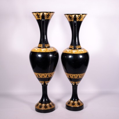 antiquariato, vaso, antiquariato vaso, vaso antico, vaso antico italiano, vaso di antiquariato, vaso neoclassico, vaso del 800,Coppia di Grandi Anfore