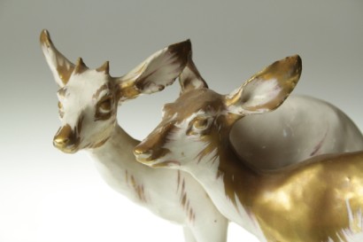 Due cerbiatti in ceramica