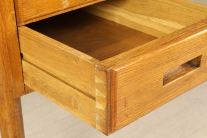 modernariato, tavoli, scrivania anni 40/50, scrivania anni 40, scrivania anni 50, scrivania rovere, scrivania produzione italiana, scrivania