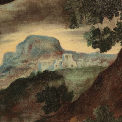 Saint Francis Oil on Canvas Center-Italian School 18th Century