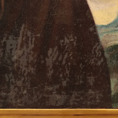 Saint Francis Oil on Canvas Center-Italian School 18th Century