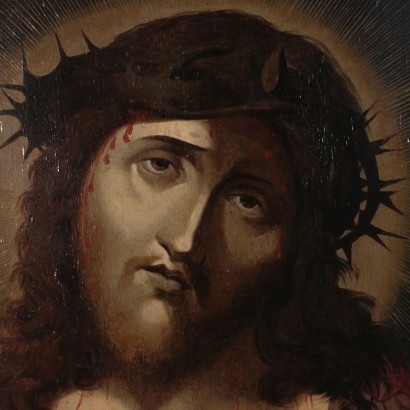 Ecce Homo Huile Sur Panneau École Italienne XVI Siècle