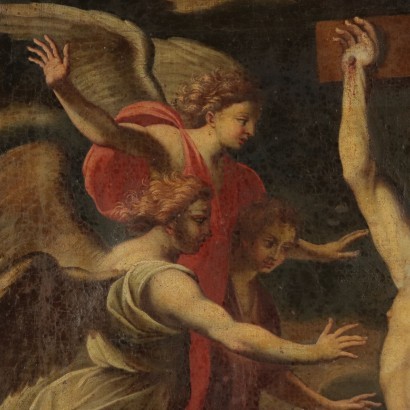 Cristo crocifisso con Maddalena e angeli