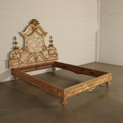 Eclectic Neo-Baroque Big Bed Italy 19th Century