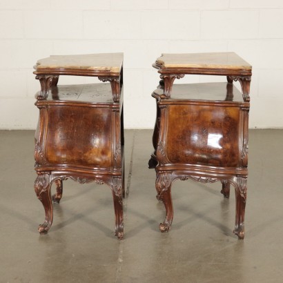 antiquariato, comodino, antiquariato comodino, comodino antico, comodino antico italiano, comodino di antiquariato, comodino neoclassico, comodino del 800,Coppia di Comodini in Stile Chippendale
