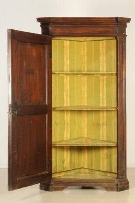 antiquités, encoignures, encoignure pin, encoignure armoire fin du coin, encoignure 700 700, Italie, angle angle
