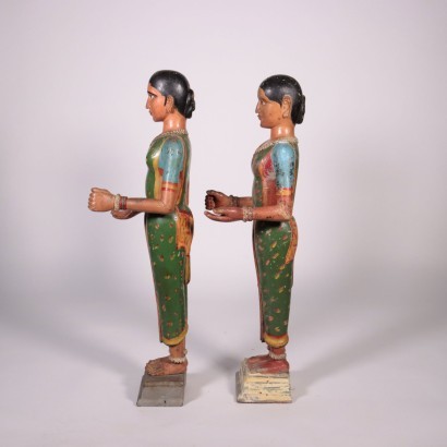 antiquariato, scultura, antiquariato scultura, scultura antica, scultura antica italiana, scultura di antiquariato, scultura neoclassico, scultura del 800,Statue Coppia Figure Indiane