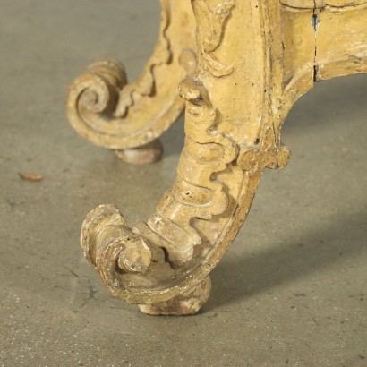 Console Rococò Piémontais Bois Sculpté Laqué Italie '700