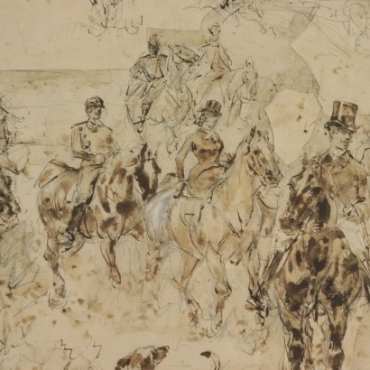 Attributed to Sebastiano de Albertis Sketch 19th Century