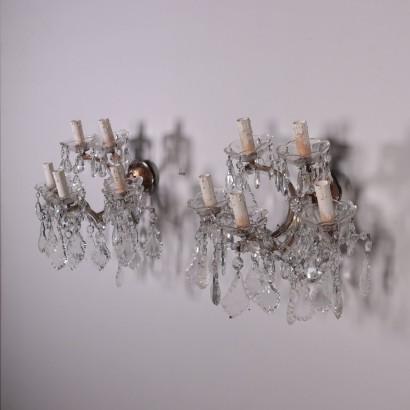 Pair of Wall Lights in the Style of Maria Theresa Italy 20th Century