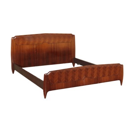 Bed Rosewood Veneer Italy 1950s 1960s
