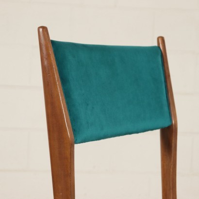 Group Of Six Chairs Stained Beechwood Foam Velvet Italy 1960s